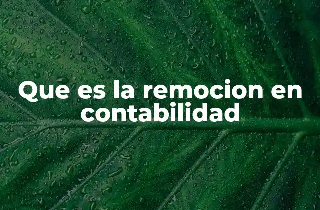 Que es la Remocion en Contabilidad