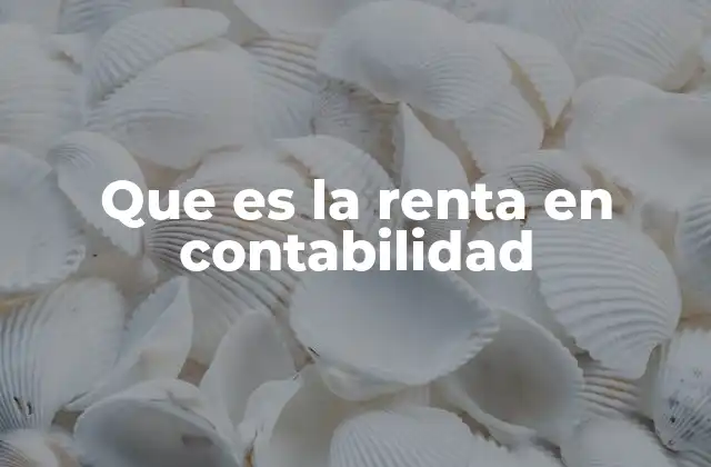 Que es la Renta en Contabilidad