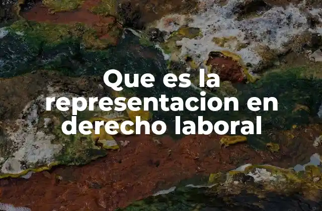 Que es la Representacion en Derecho Laboral