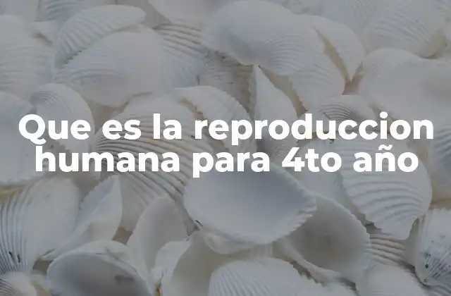 Que es la Reproduccion Humana para 4to Año