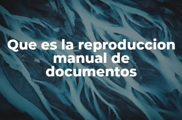 Que es la Reproduccion Manual de Documentos