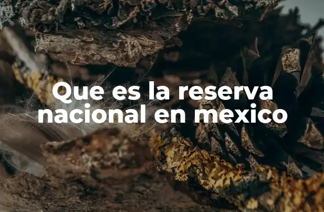 Que es la Reserva Nacional en Mexico