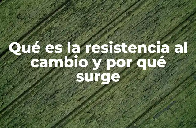 Qué es la Resistencia Al Cambio y por Qué Surge