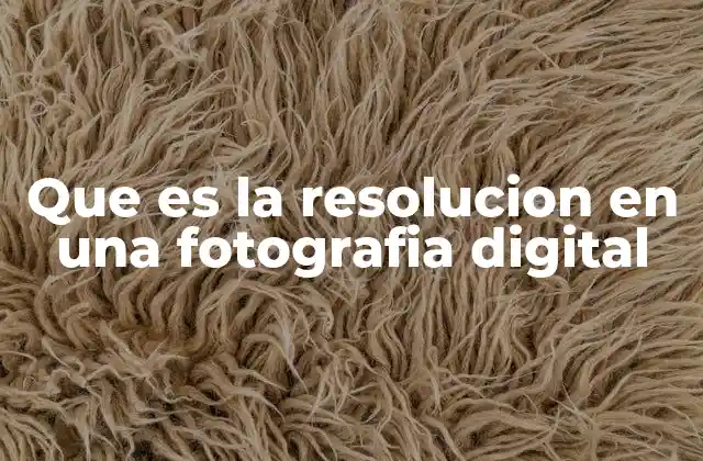 Que es la Resolucion en una Fotografia Digital