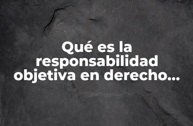 Qué es la Responsabilidad Objetiva en Derecho Civil Unid