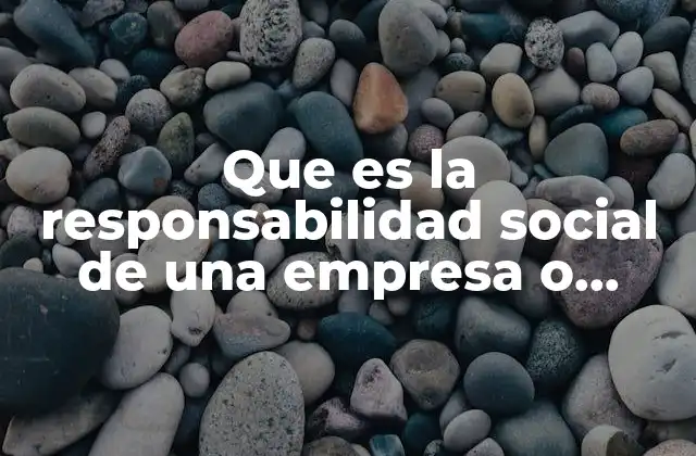 Que es la Responsabilidad Social de una Empresa o Producto