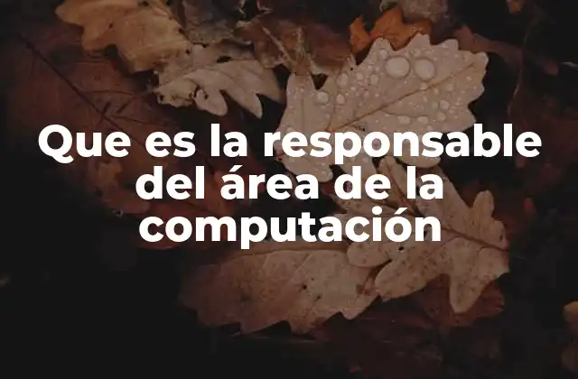 Que es la Responsable Del Área de la Computación