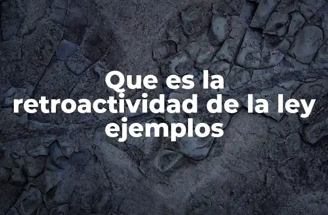 La aplicación de normas jurídicas a situaciones pasadas