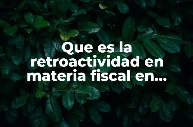 Que es la Retroactividad en Materia Fiscal en México