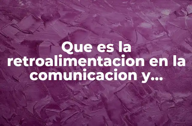 Que es la Retroalimentacion en la Comunicacion y Ejemplos