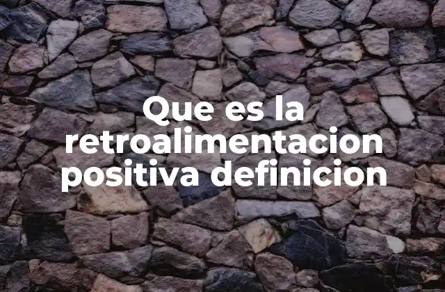 Que es la Retroalimentacion Positiva Definicion