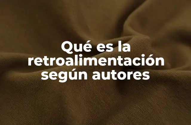 Qué es la Retroalimentación según Autores