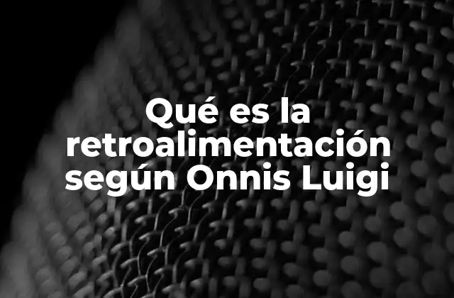 Qué es la Retroalimentación según Onnis Luigi