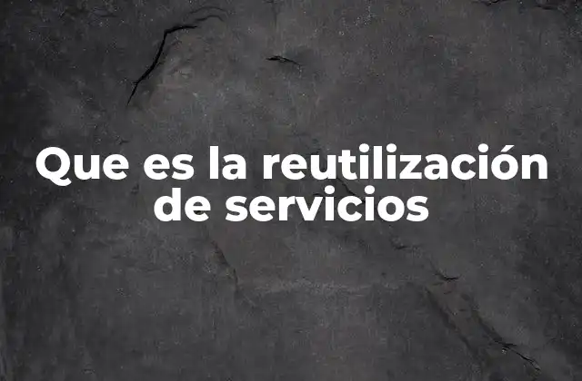 Que es la Reutilización de Servicios