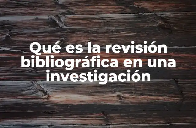 Qué es la Revisión Bibliográfica en una Investigación