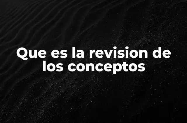 Que es la Revision de los Conceptos