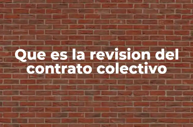 Que es la Revision Del Contrato Colectivo