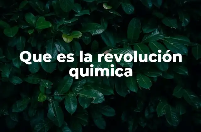 Que es la Revolución Quimica