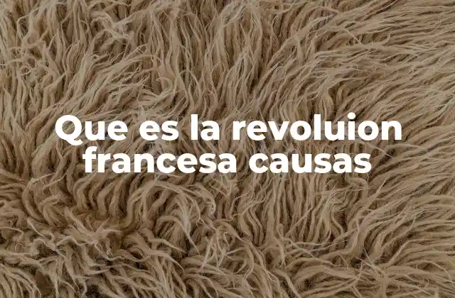 Que es la Revoluion Francesa Causas