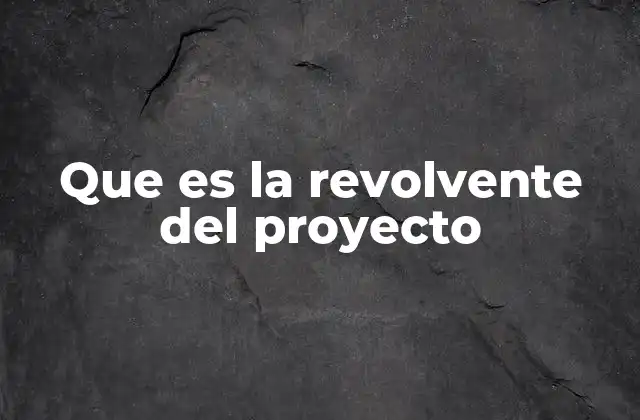 Que es la Revolvente Del Proyecto