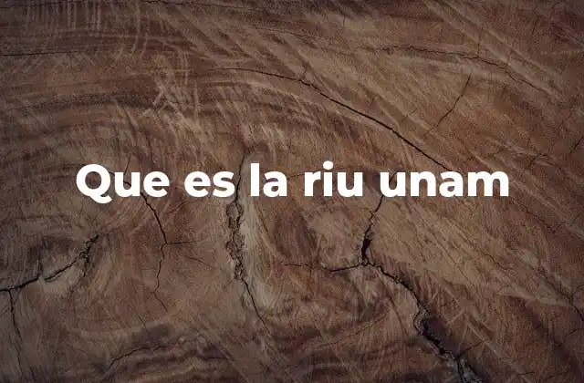 Que es la Riu Unam