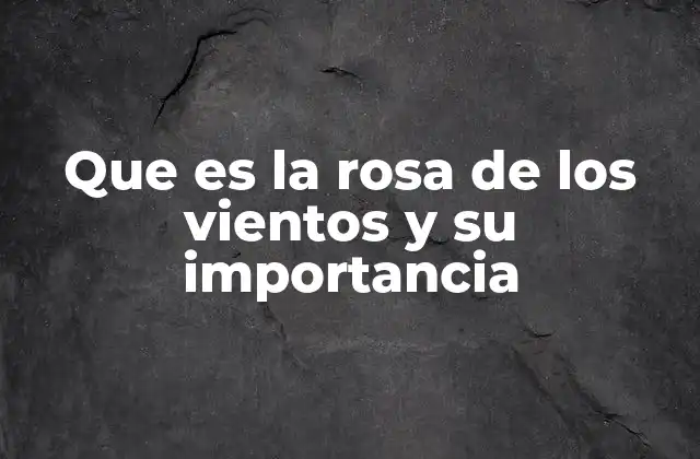 Que es la Rosa de los Vientos y Su Importancia