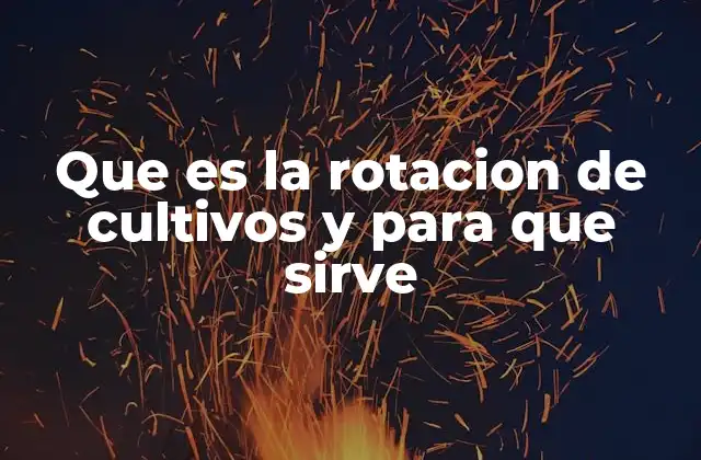 Que es la Rotacion de Cultivos y para que Sirve