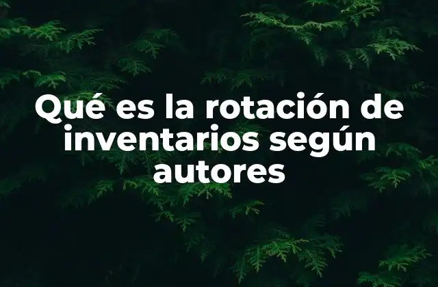 Qué es la Rotación de Inventarios según Autores