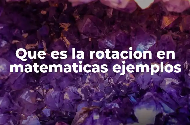 Que es la Rotacion en Matematicas Ejemplos