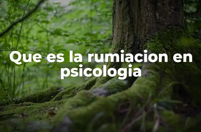 Que es la Rumiacion en Psicologia