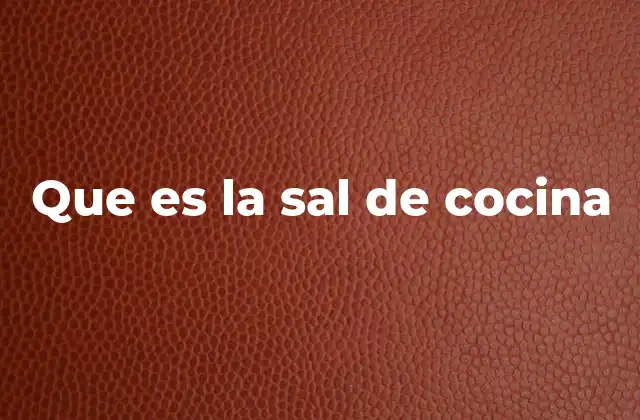 Que es la Sal de Cocina