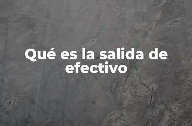 Qué es la Salida de Efectivo