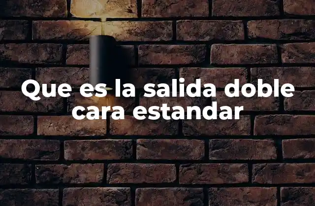 Características principales de una salida doble cara estándar