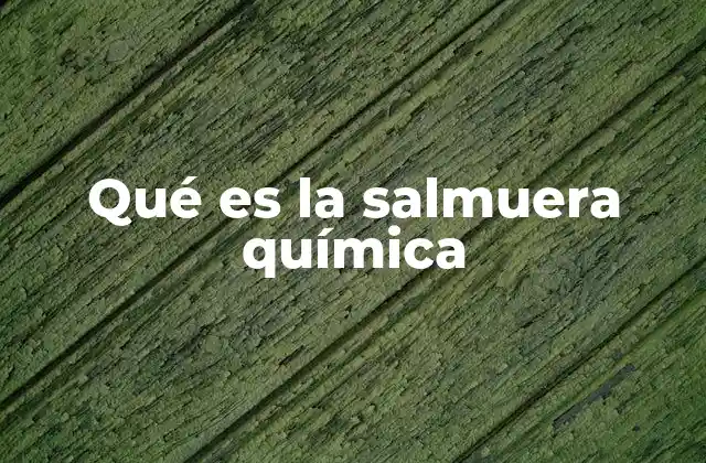 Qué es la Salmuera Química