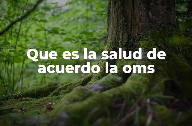 Que es la Salud de Acuerdo la Oms