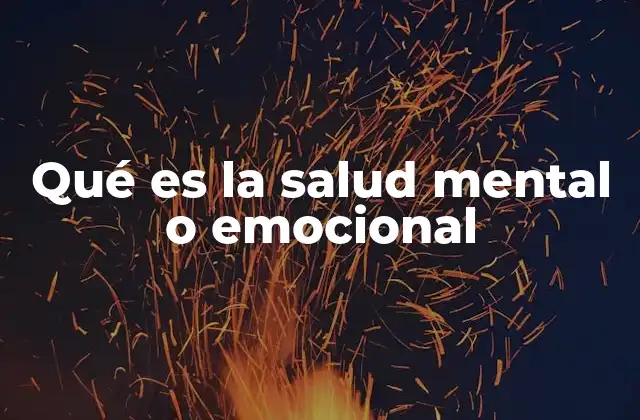 Qué es la Salud Mental o Emocional