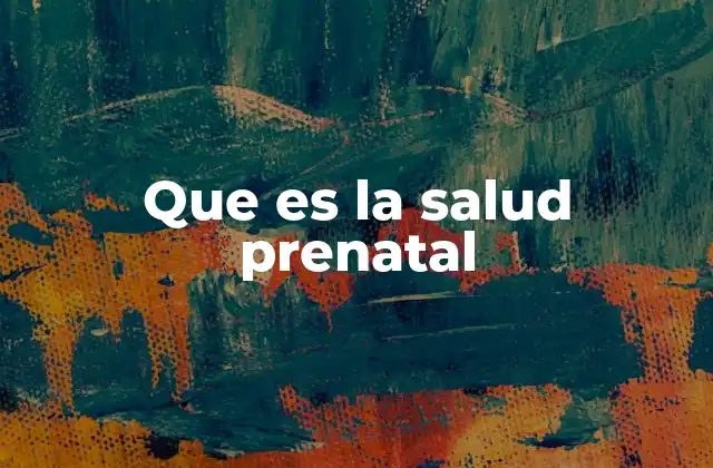 Que es la Salud Prenatal