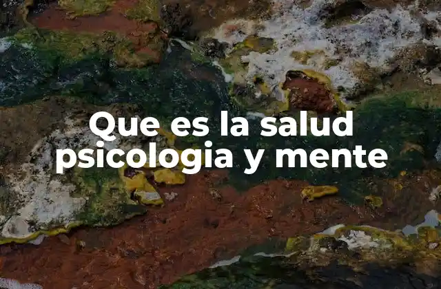 Que es la Salud Psicologia y Mente