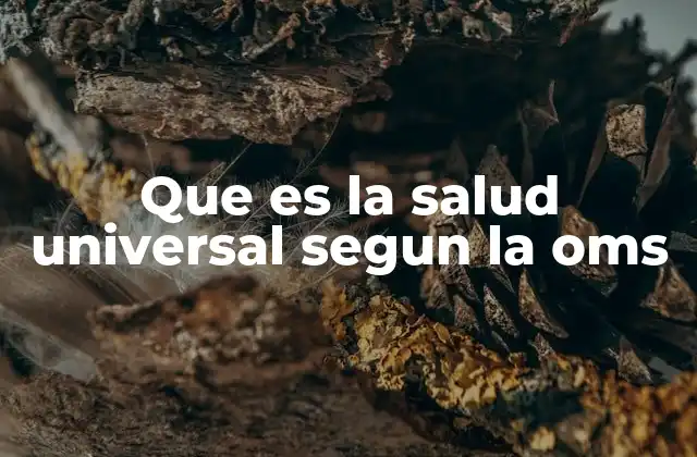 Que es la Salud Universal Segun la Oms