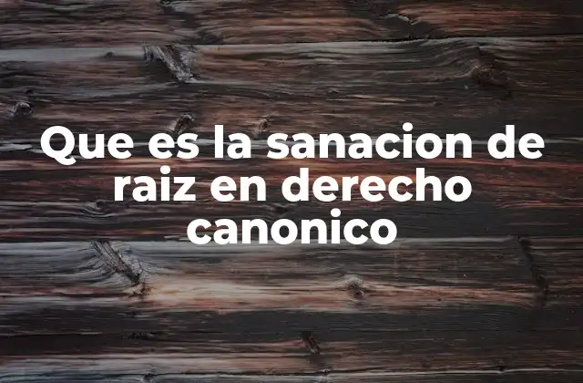 Que es la Sanacion de Raiz en Derecho Canonico