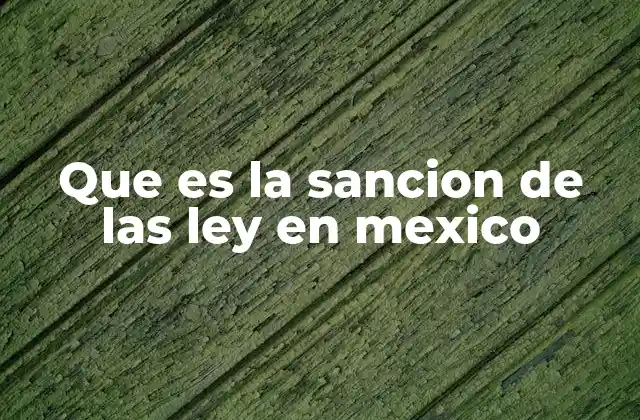Que es la Sancion de las Ley en Mexico
