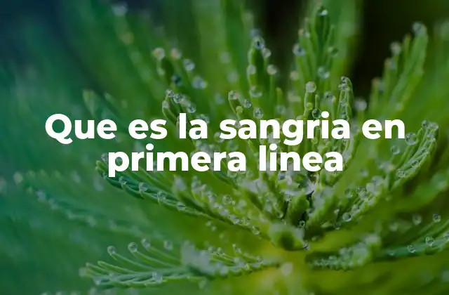 Que es la Sangria en Primera Linea