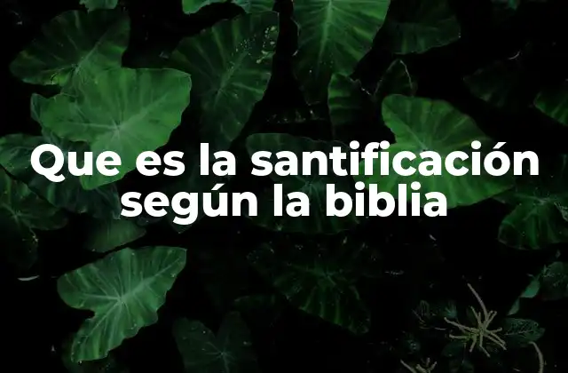 Que es la Santificación según la Biblia