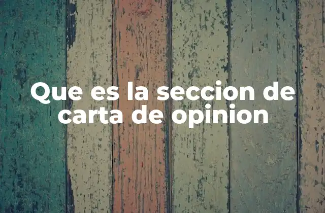 Que es la Seccion de Carta de Opinion