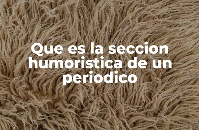 Que es la Seccion Humoristica de un Periodico