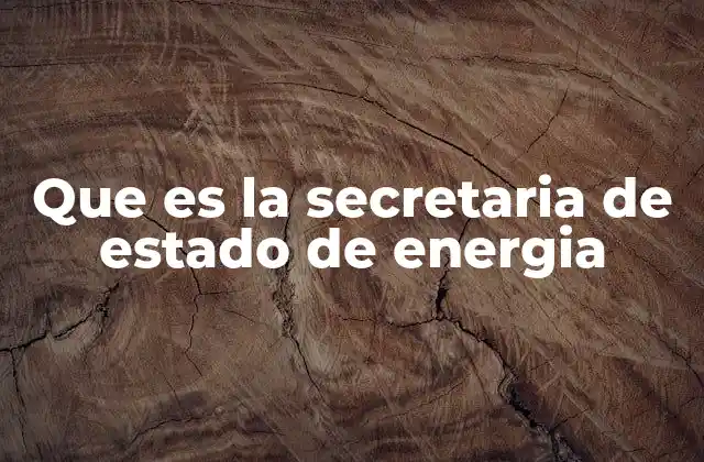 Que es la Secretaria de Estado de Energia