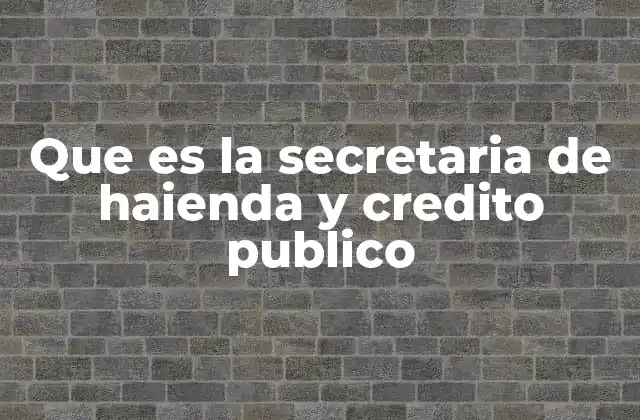Que es la Secretaria de Haienda y Credito Publico