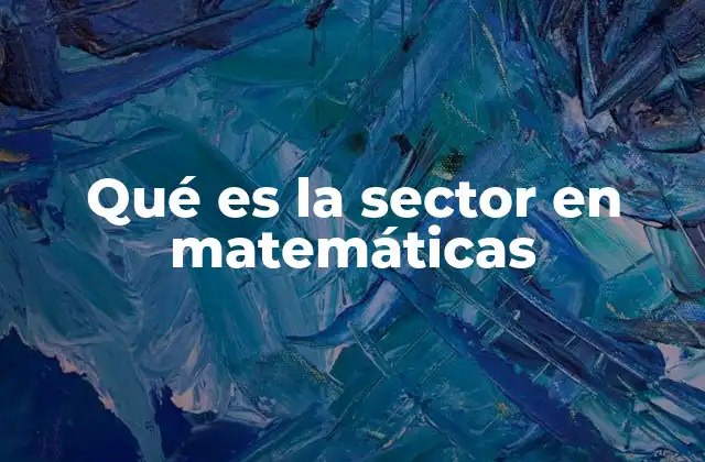 Qué es la Sector en Matemáticas