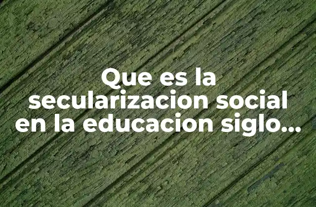 Que es la Secularizacion Social en la Educacion Siglo Xix