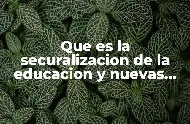 Que es la Securalizacion de la Educacion y Nuevas Profeciones